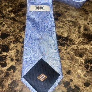 Joseph Abboud Tie -  Blue Paisley Silk Necktie - Men's Skinny Slim‎